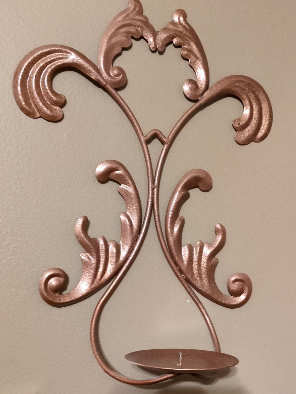Decorative Rose Gold Metal Wall Sconce